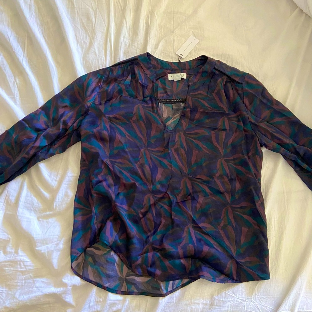 Velvet 100% Cupro Patterned Blouse NWT